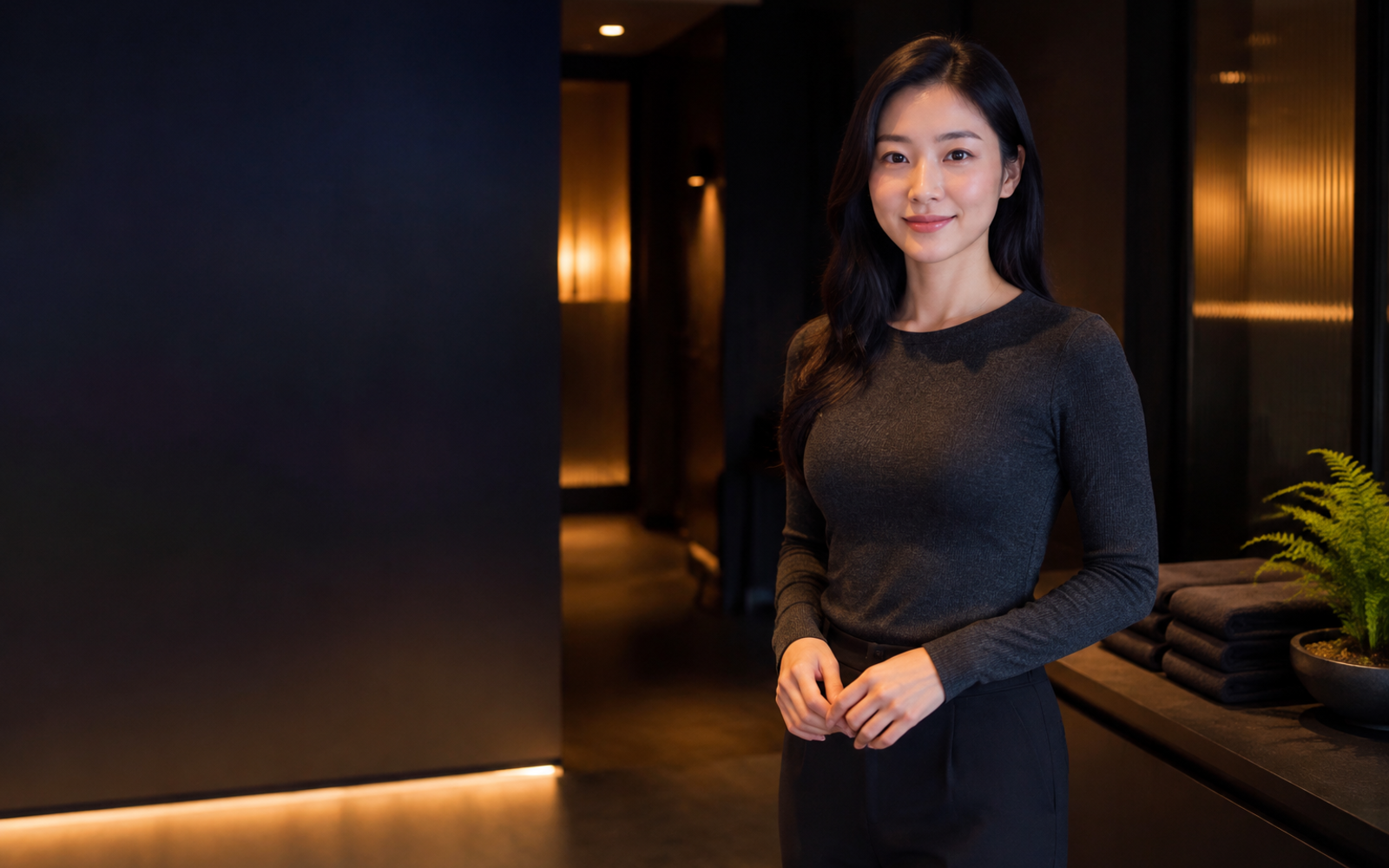 서울 영등포구 방문 홈케어를 안내하는 젊은 성인 한국 여성 관리사