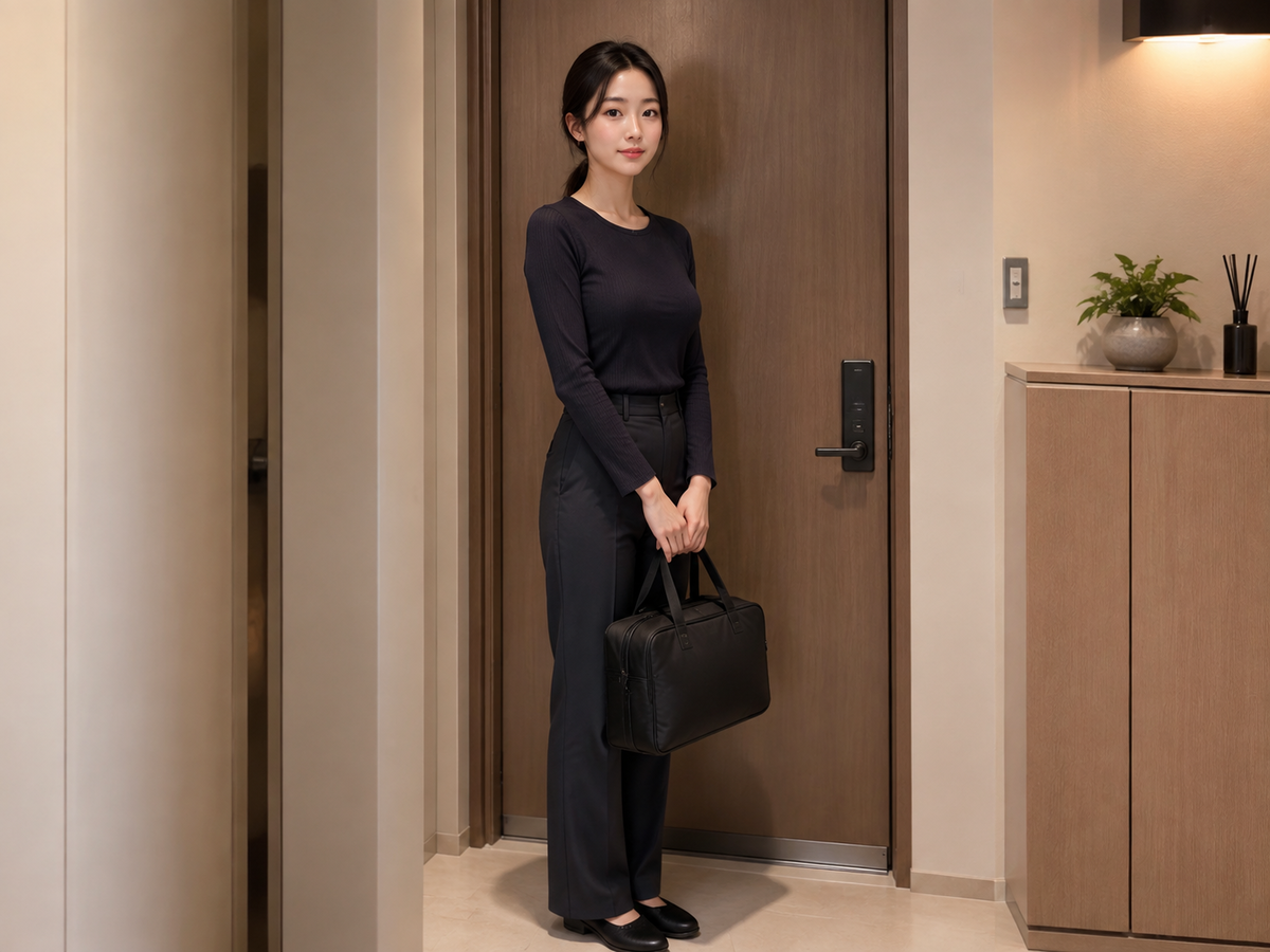 서울 영등포구 방문 홈케어 일정을 준비하는 젊은 성인 한국 여성 관리사
